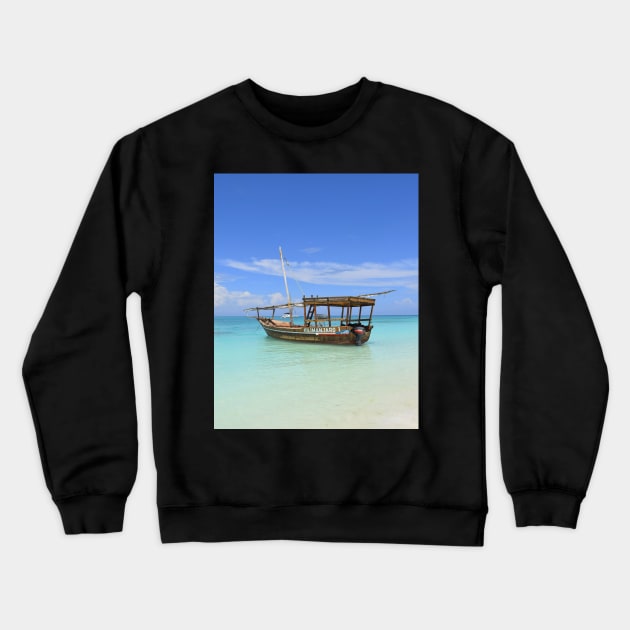 Kilimanjaro Boat in Zanzibar Crewneck Sweatshirt by Anastasia-03